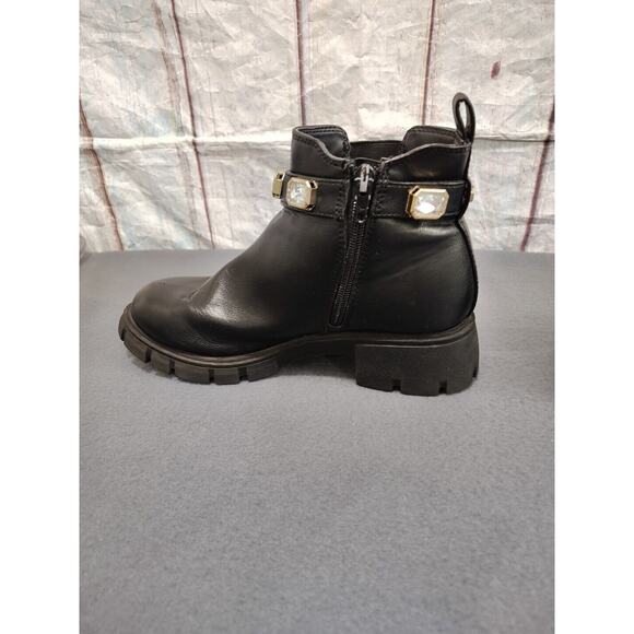Madden Girl 4 Honeyy Platform Chunky Heel Gem Pull On Chelsea Boots Black - Picture 6 of 11